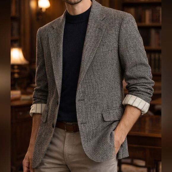 Hunt Valley Other - Vintage 80s Hunt Valley Wool Sport Coat 42R Gray Tweed Professor Academic